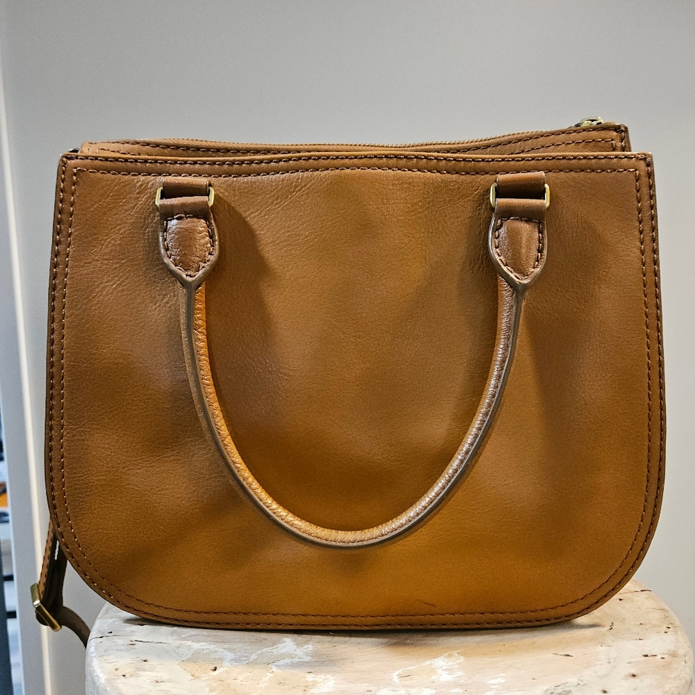 Fossil Ryder Satchel Large leather bag, Streetwear Brown Tan Luxury - Picture 3 of 6